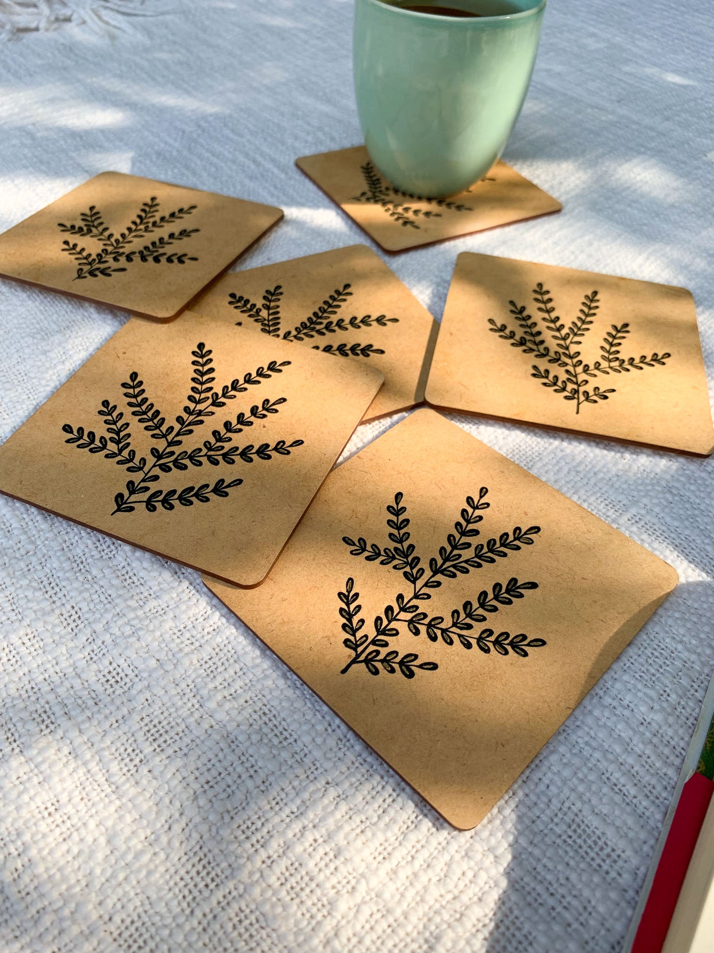 Black Garden Coasters - Set of 6