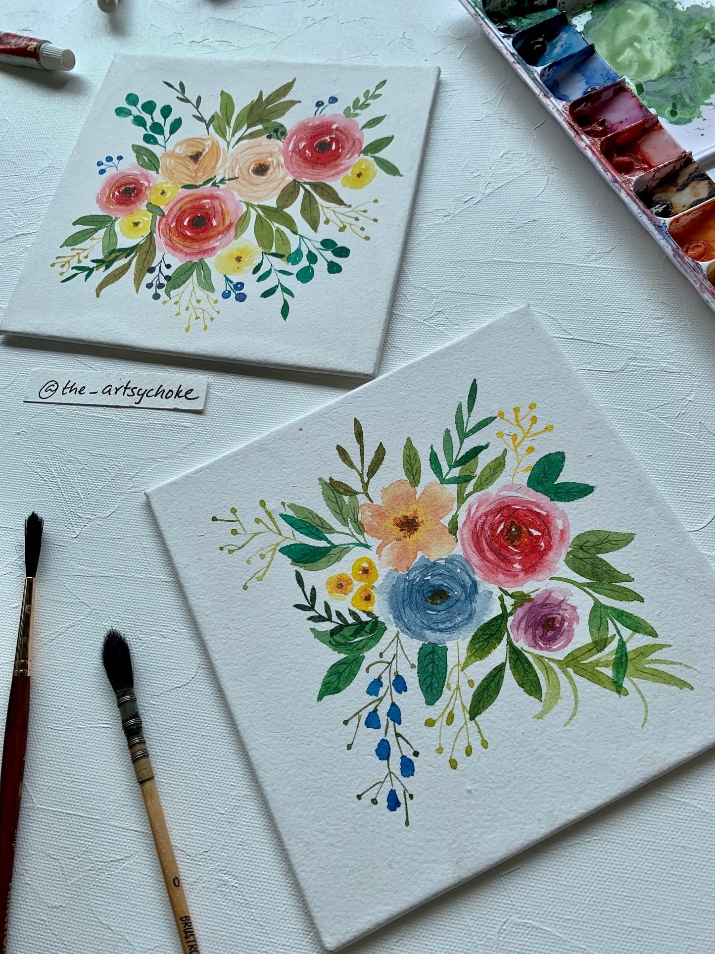 Watercolour Florals - Set of 2