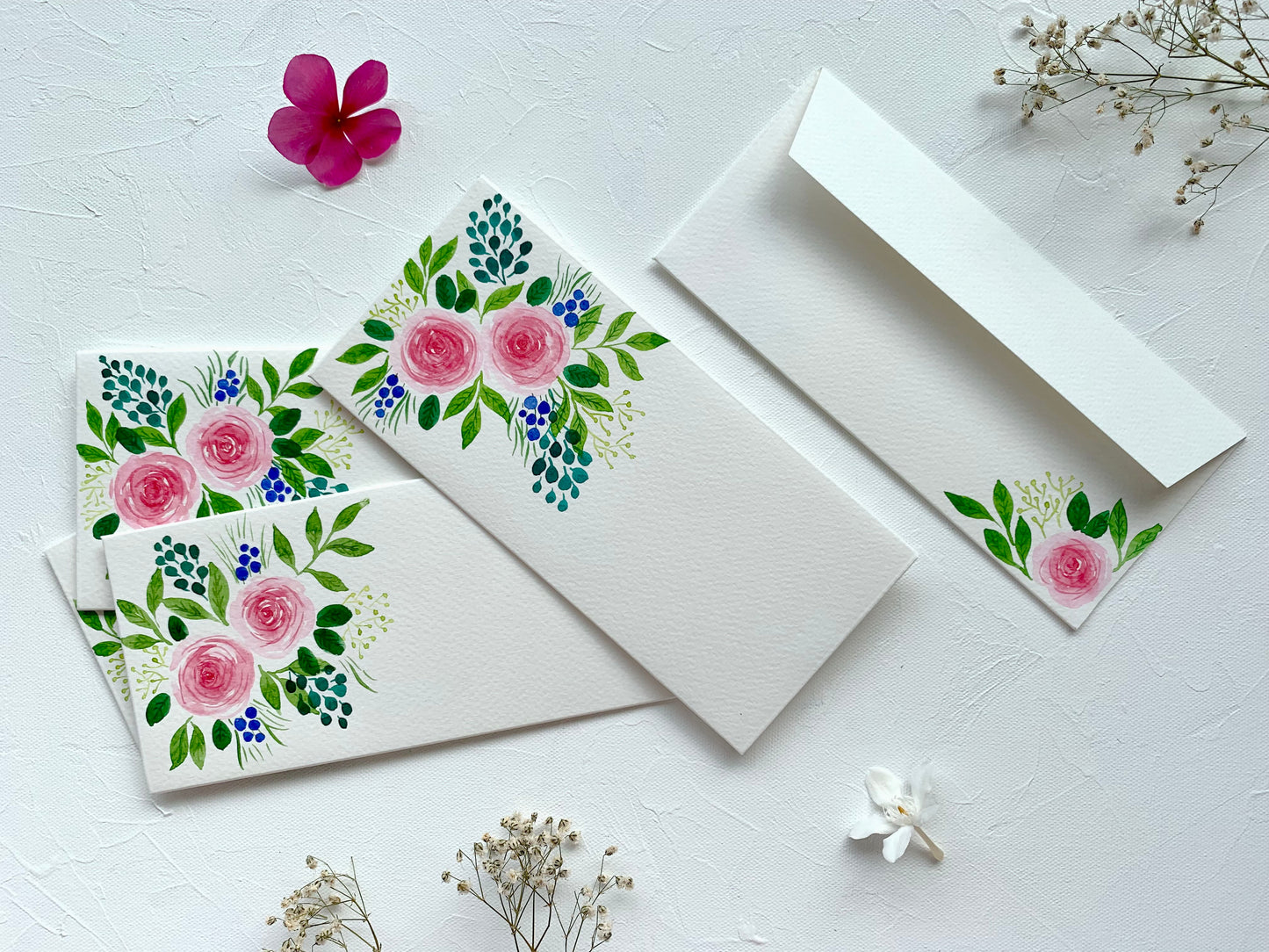 Rose Bouquet - Money Envelopes with Notecards (Set of 5)