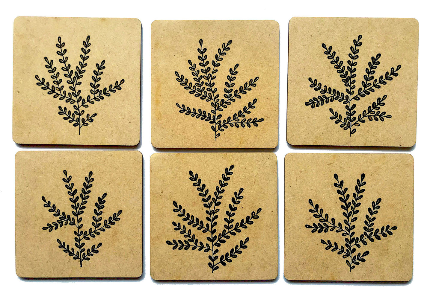 Black Garden Coasters - Set of 6