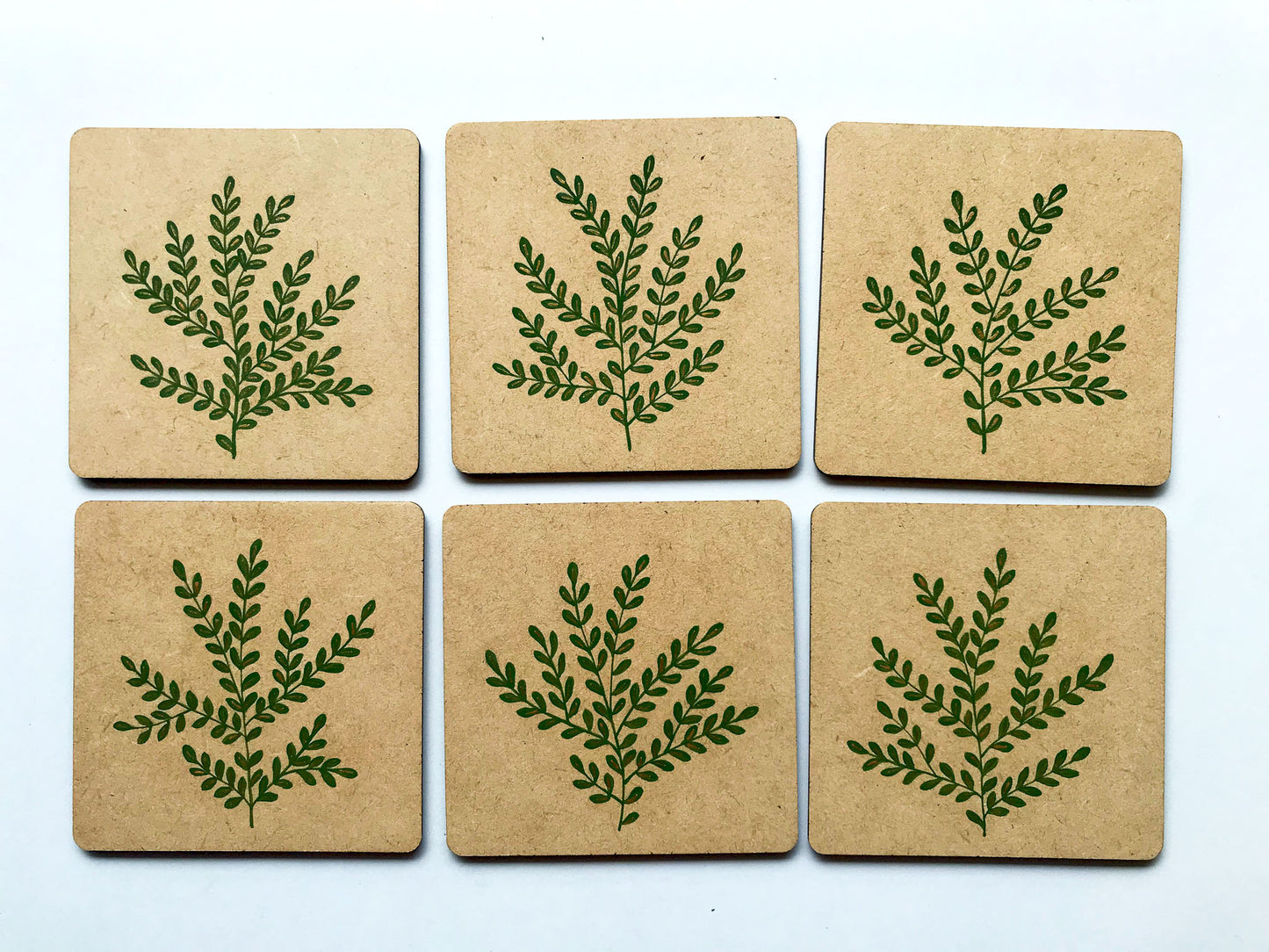 Lush life hand painted MDF coasters