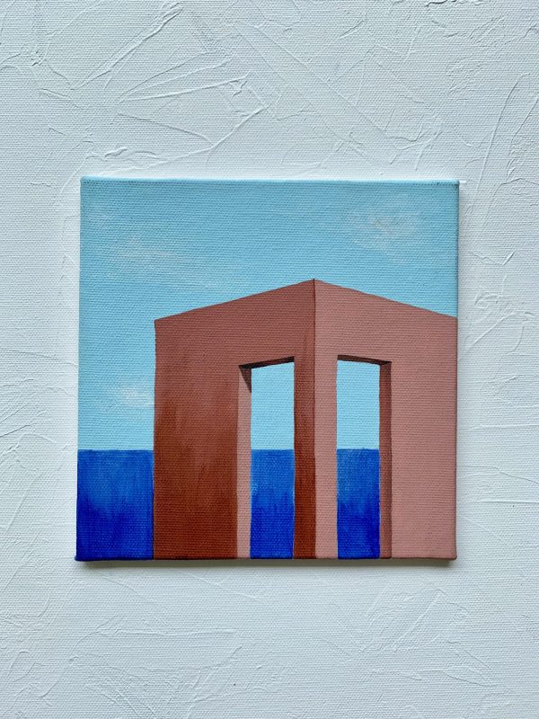 minimal-abstract-architecture-pastel-shades-conceptual-artwork-art-acrylic-painting-mini-small-simple-blue-pink-rust-orange-contemporary-set-wall-art-home-decor-canvas-unique